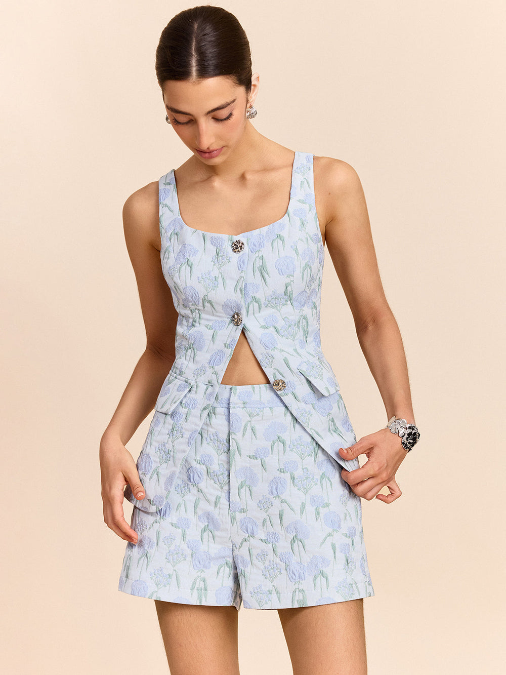 Shorts Jacquard Floraux