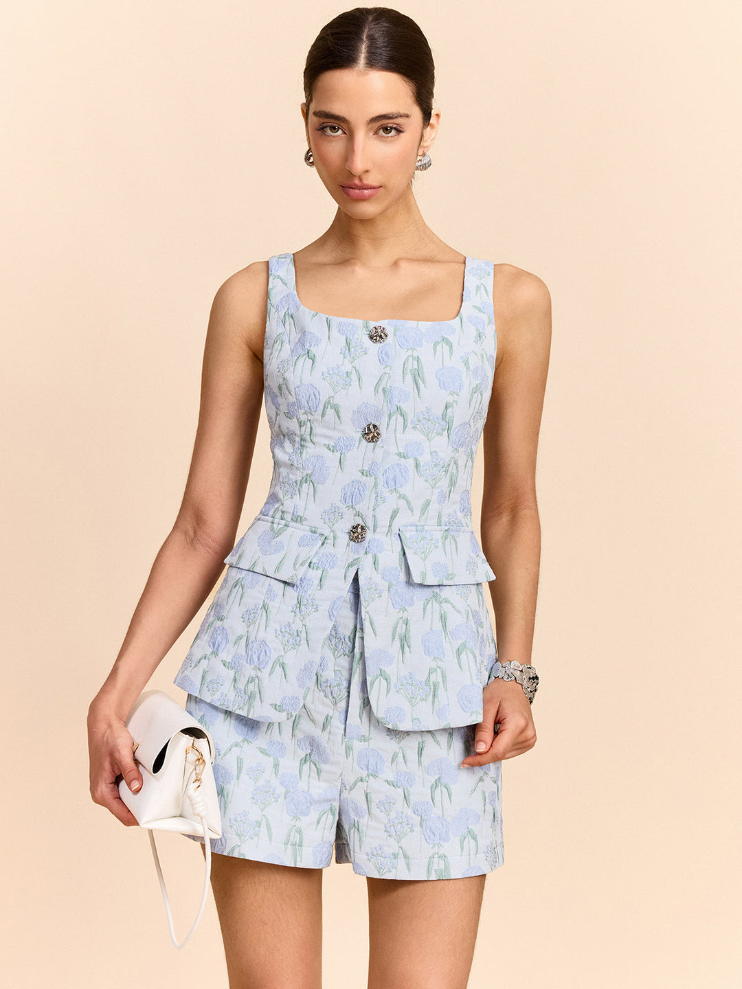 Gilet Jacquard Floral