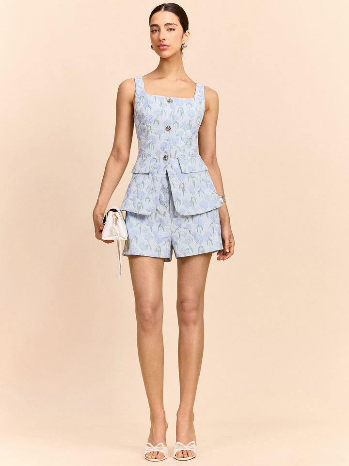 Gilet Jacquard Floral
