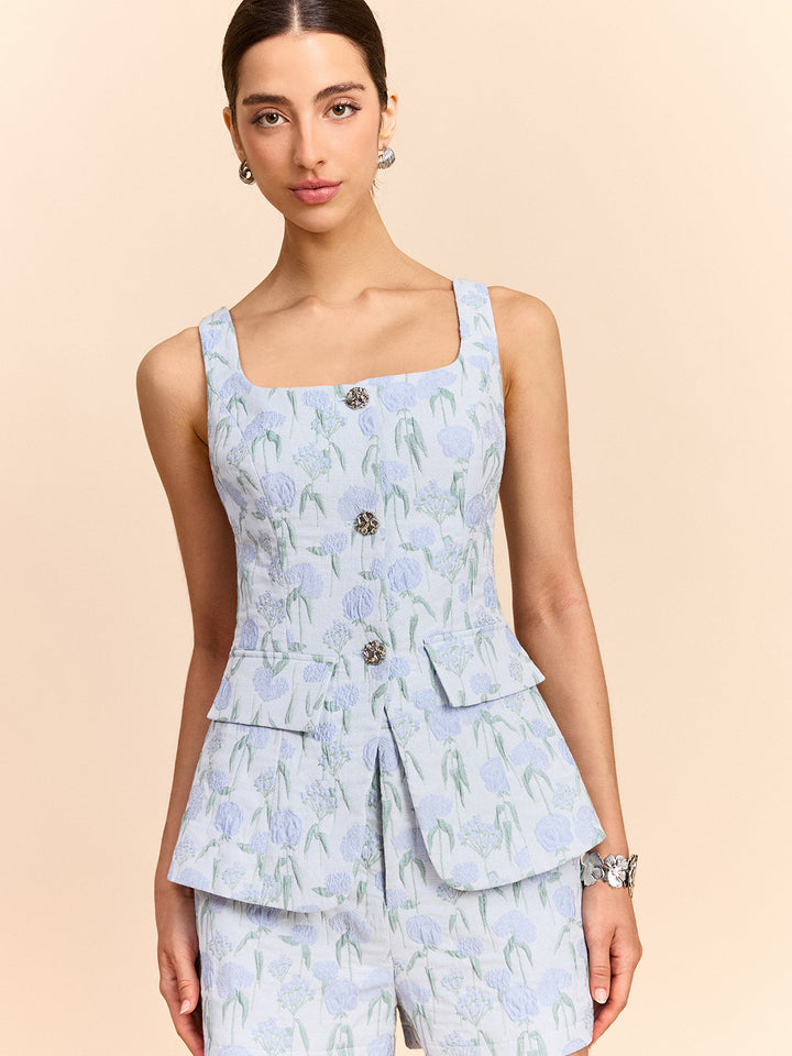 Gilet Jacquard Floral