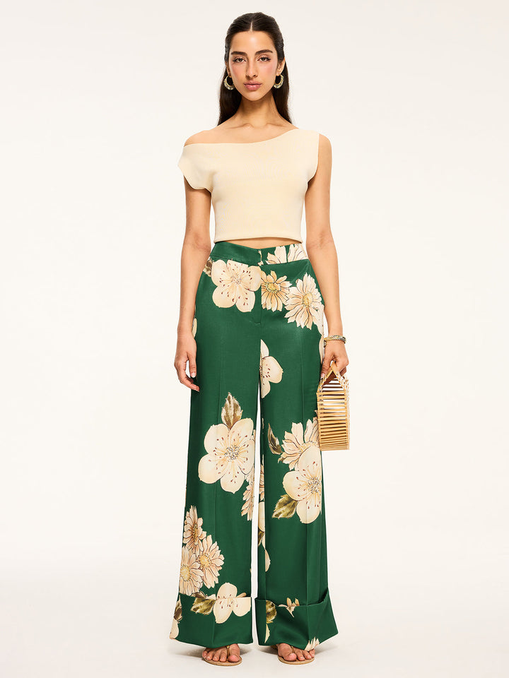 Pantalons Larges à Imprimé Floral