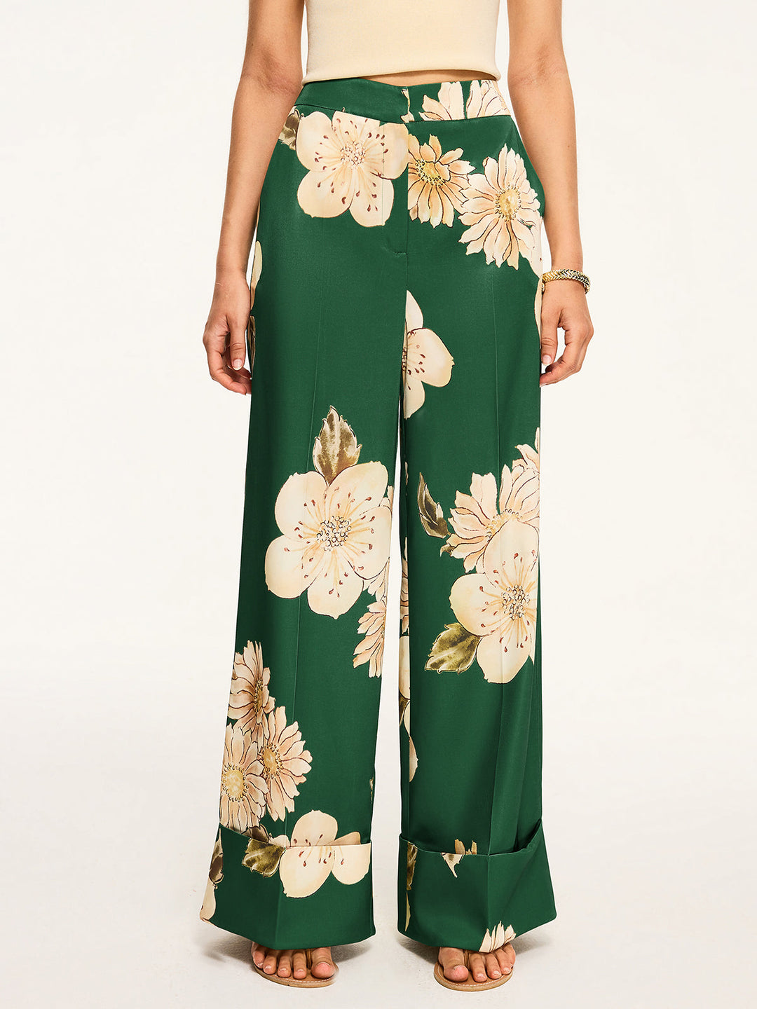 Pantalons Larges à Imprimé Floral