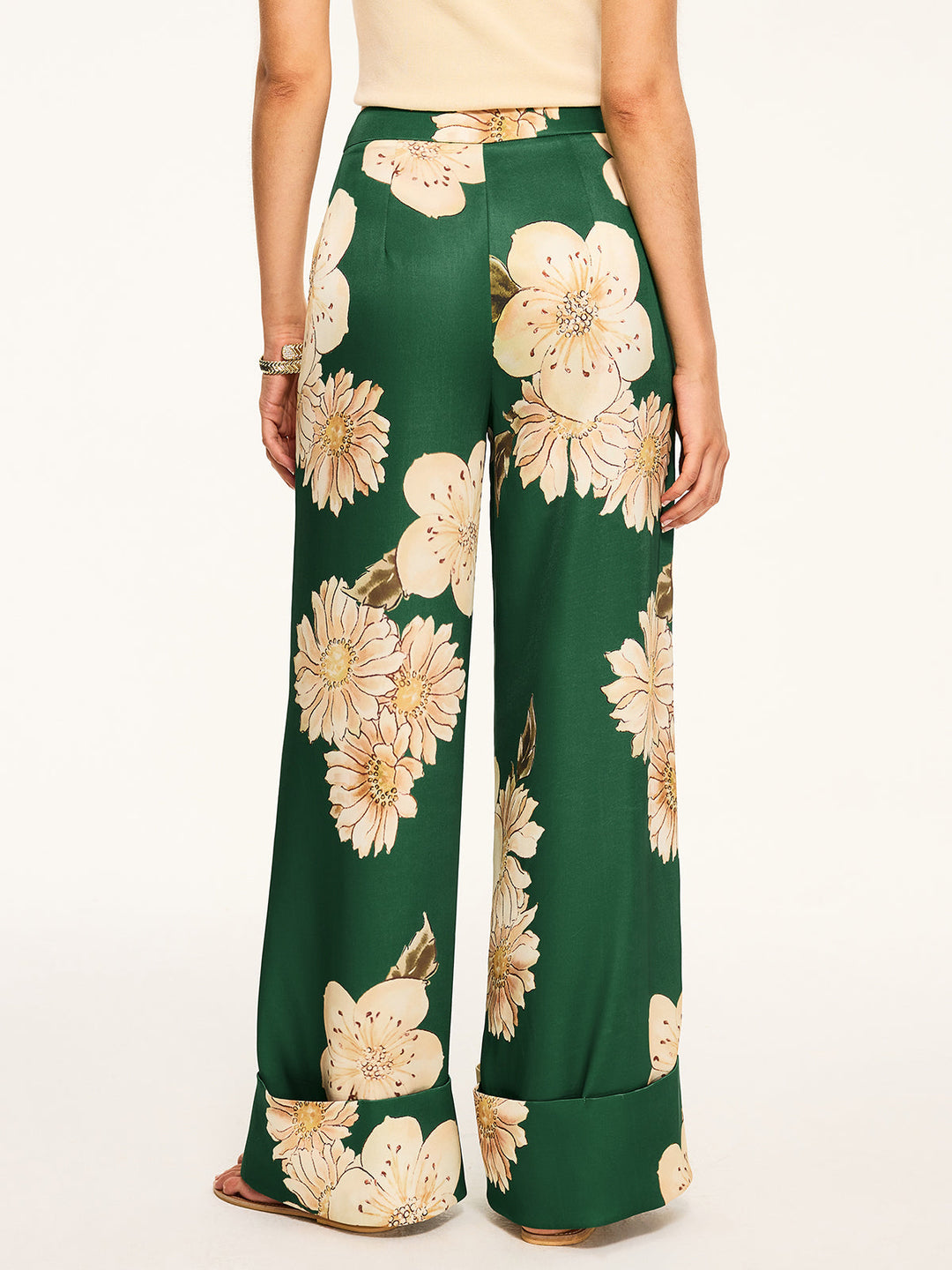 Pantalons Larges à Imprimé Floral