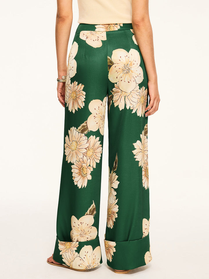 Pantalons Larges à Imprimé Floral