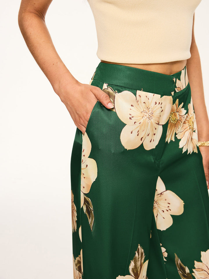 Pantalons Larges à Imprimé Floral