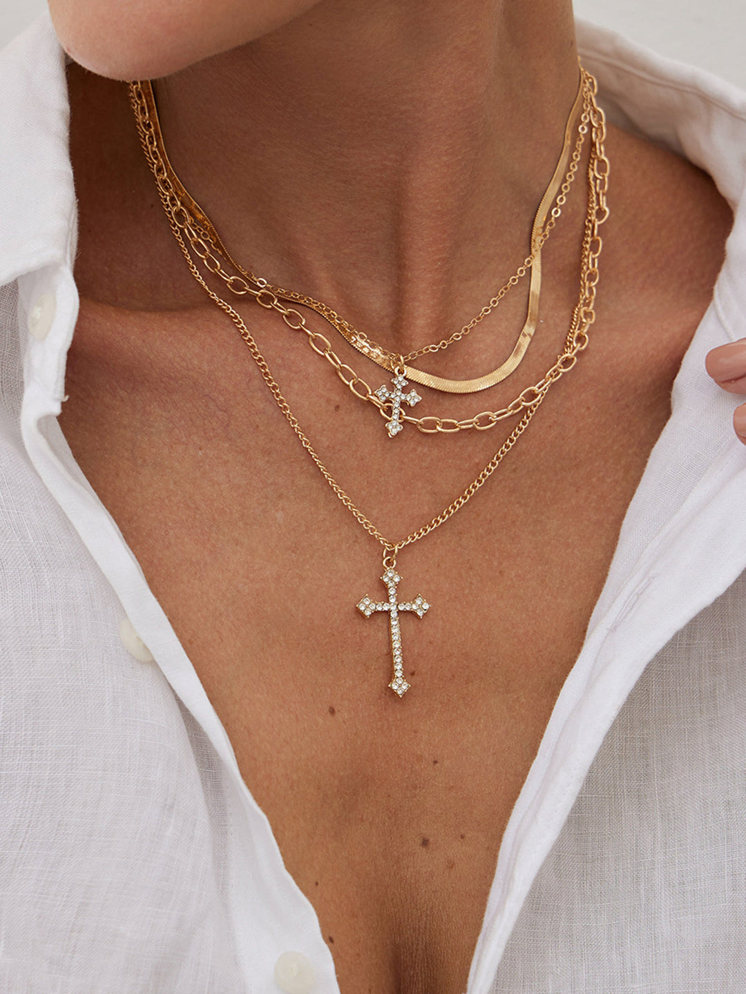 Collier Ras du Cou avec Pendentif Croix