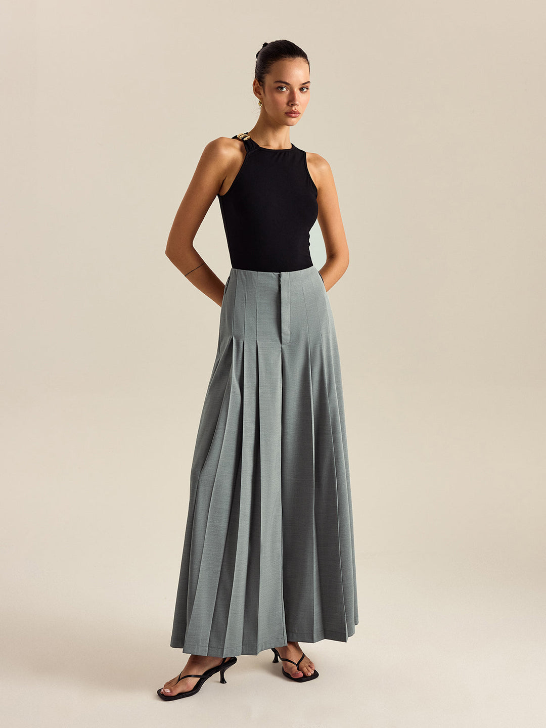 Pantalons Amples Plissés