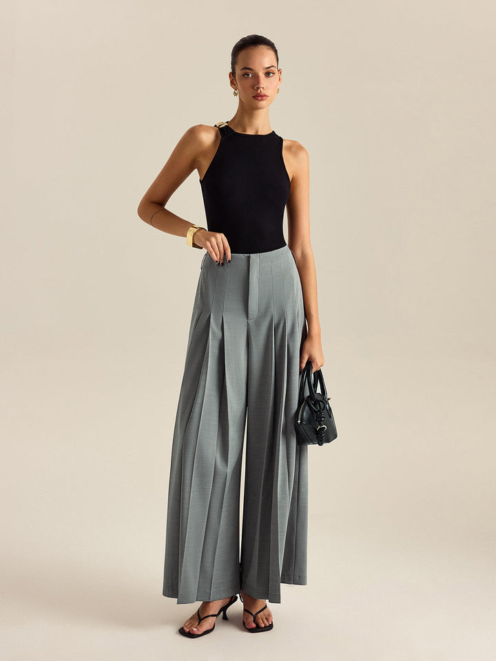 Pantalons Amples Plissés