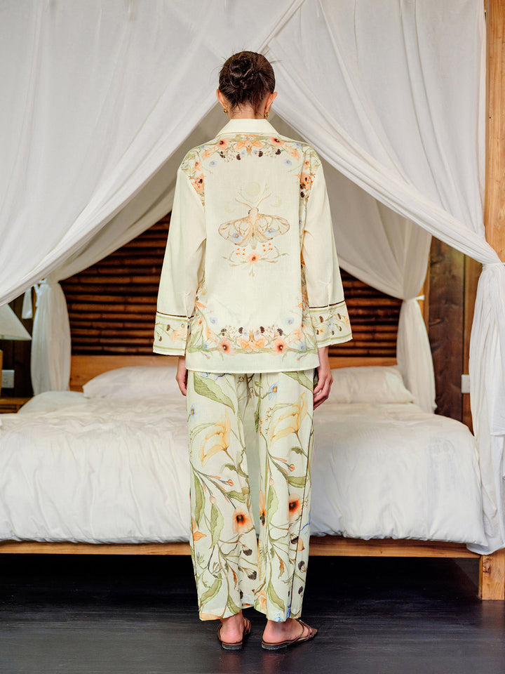 Pantalons Floraux Taille Élastique Mi-Taille