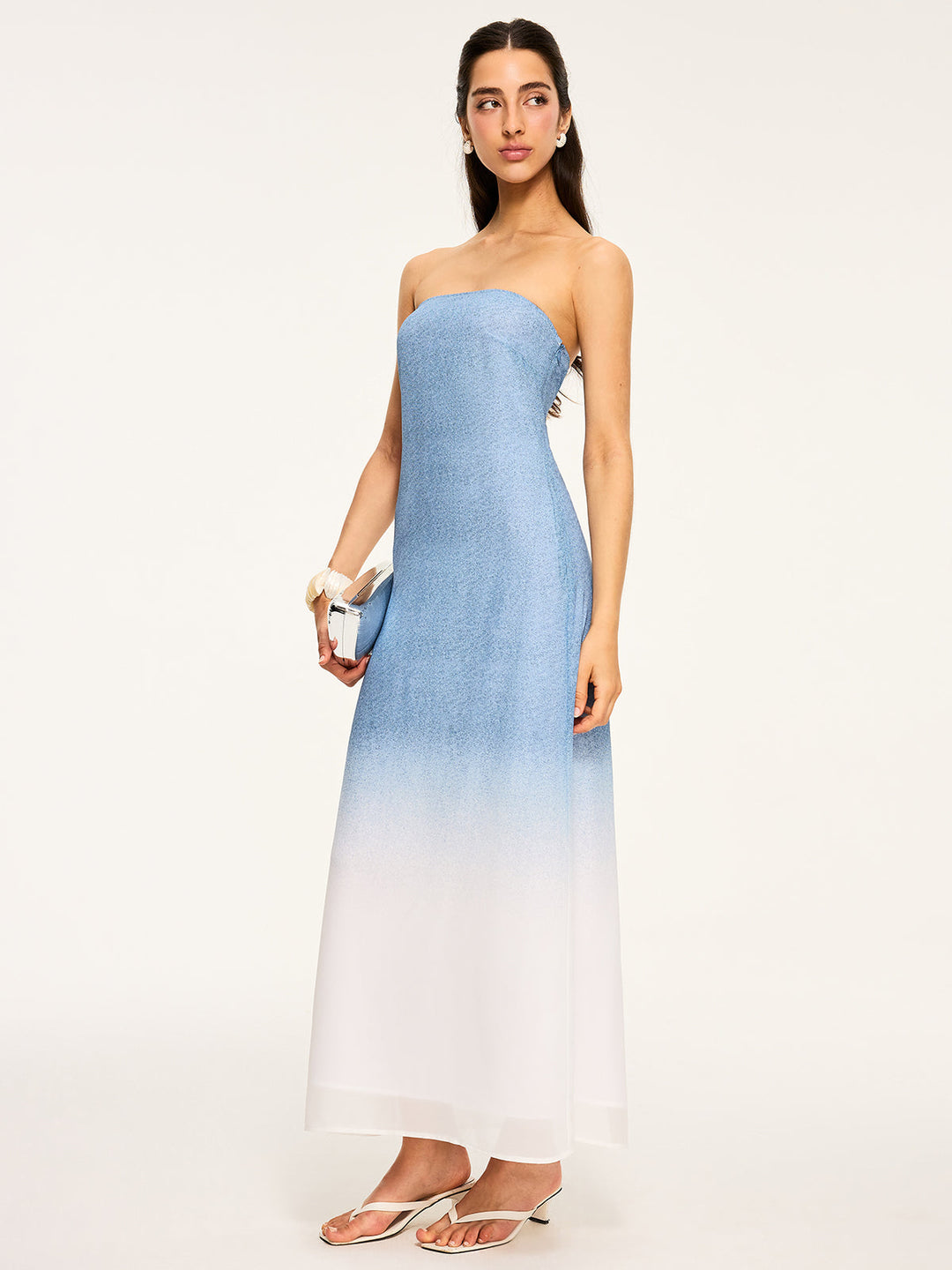 Robe Longue Bande de Nuance Robe Longue fendue