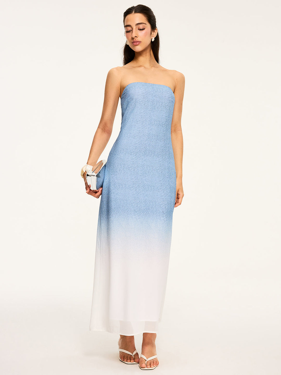 Robe Longue Bande de Nuance Robe Longue fendue