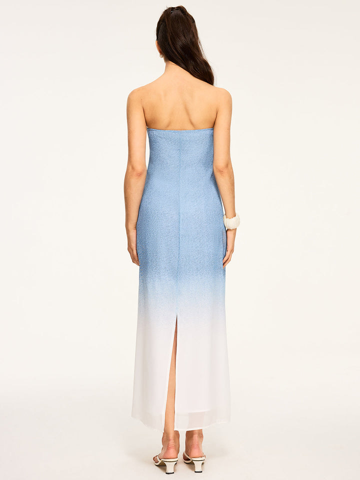 Robe Longue Bande de Nuance Robe Longue fendue