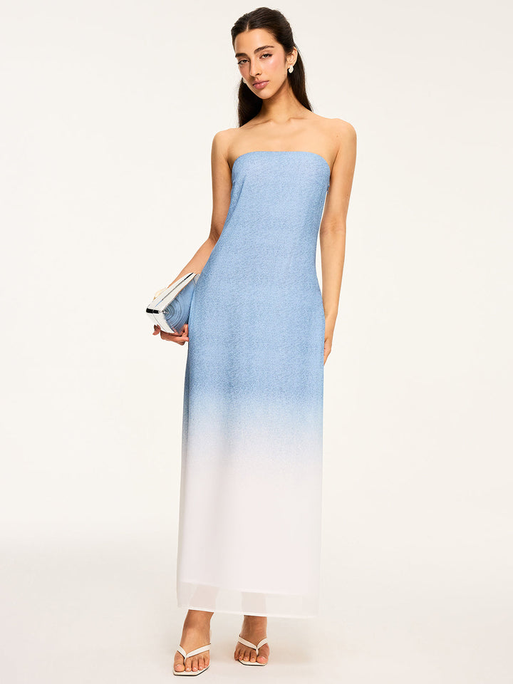 Robe Longue Bande de Nuance Robe Longue fendue