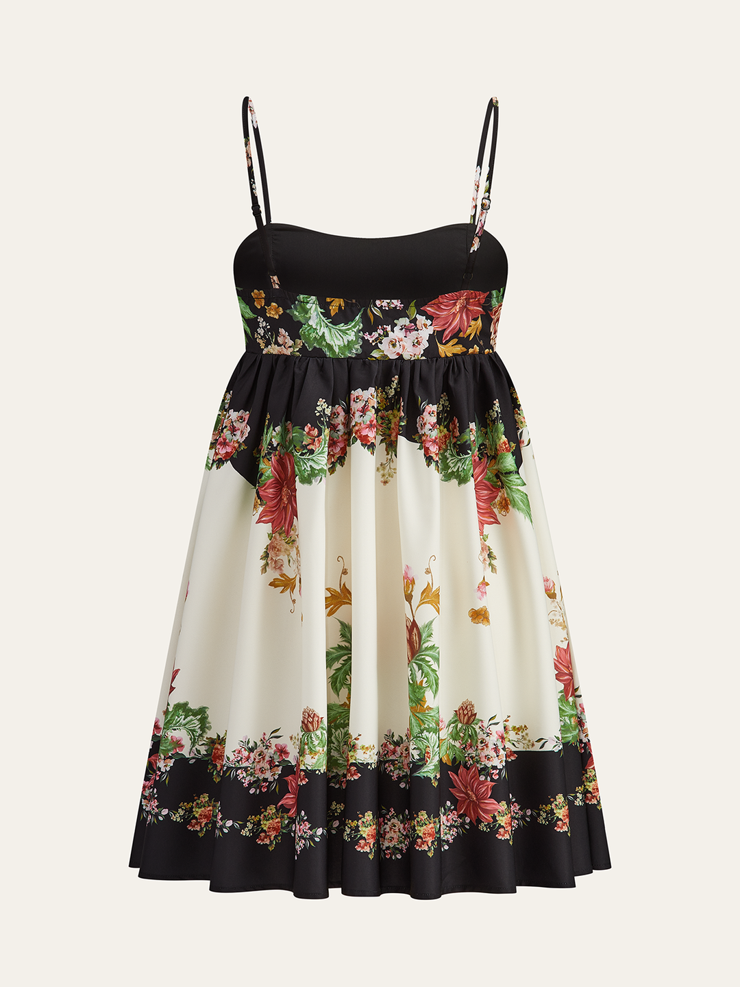 Robe Mini à Bretelles Spaghettis Imprimé Floral