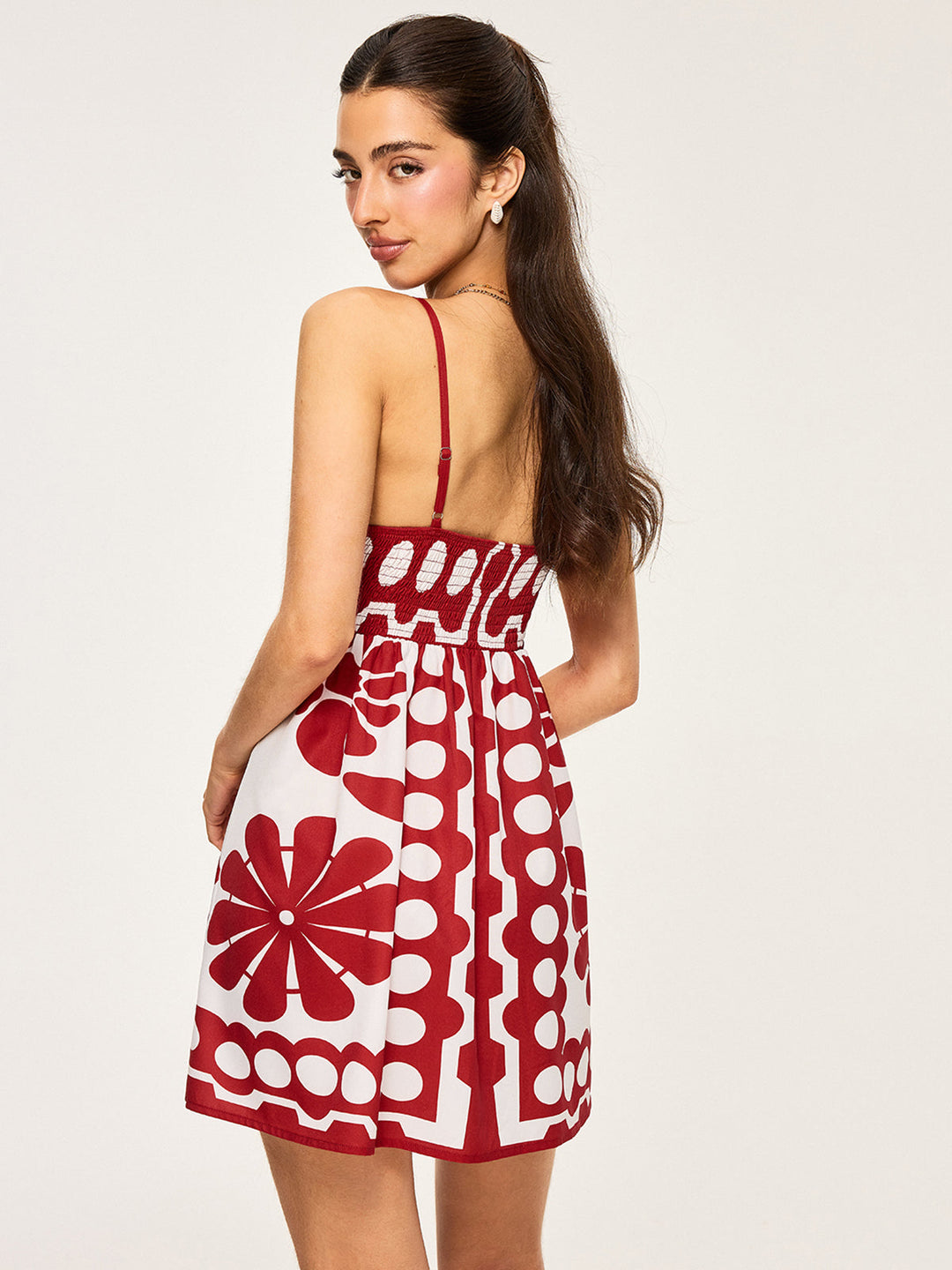 Robe à Bretelles Spaghettis à Imprimé Floral