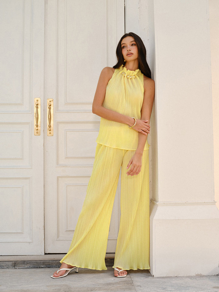 Ensemble Haut Plissé et Pantalon Large