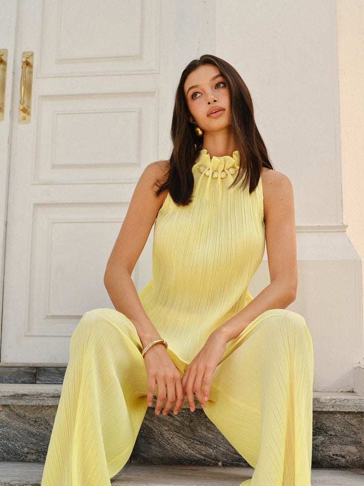 Ensemble Haut Plissé et Pantalon Large