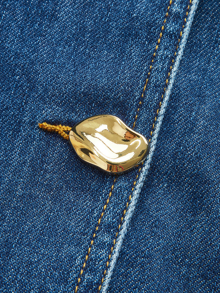 Robe Patte de boutonnage en jean avec ceinture