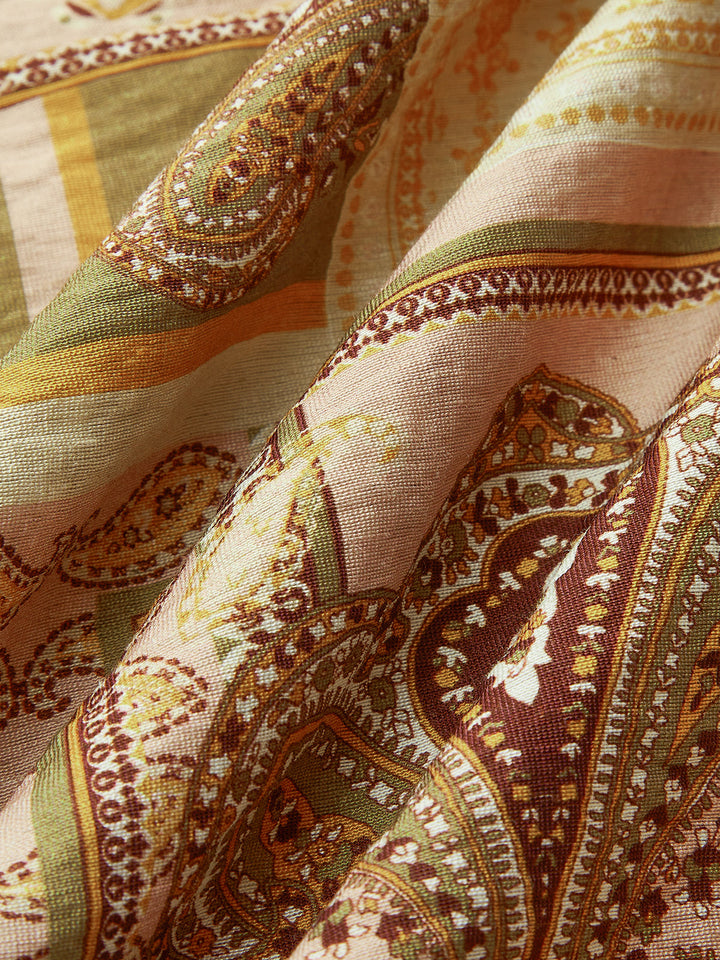 Robe mi-longue à bretelles style cachemire