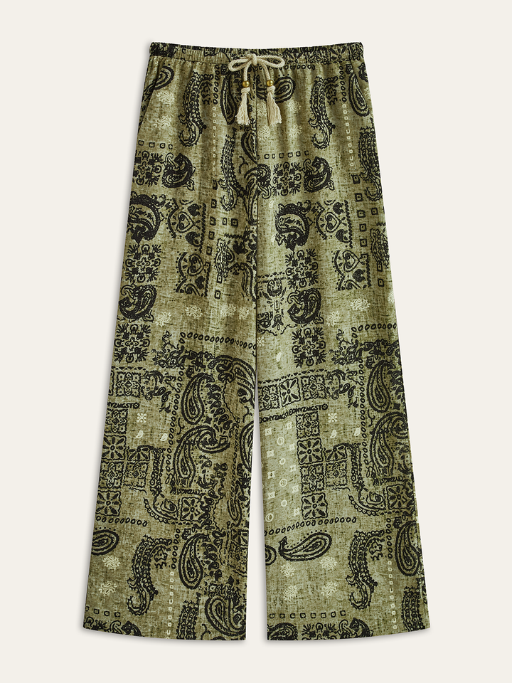Pantalons Amples Imprimé Paisley