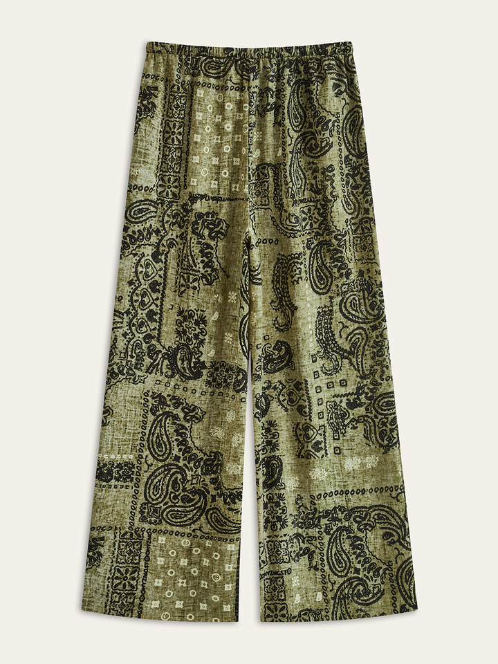 Pantalons Amples Imprimé Paisley