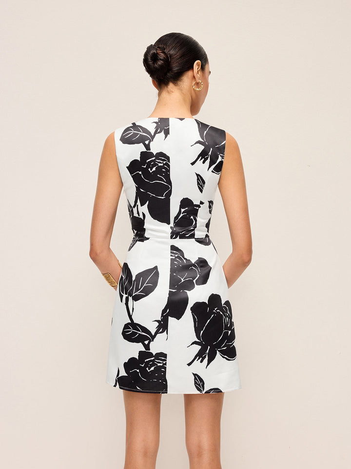 Robe Longue Florale à Col en V