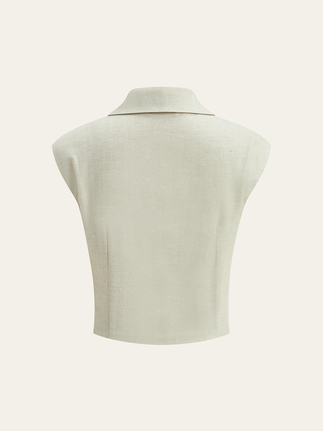 Blouse Courte en Mélange de Lin avec Détail Croisé