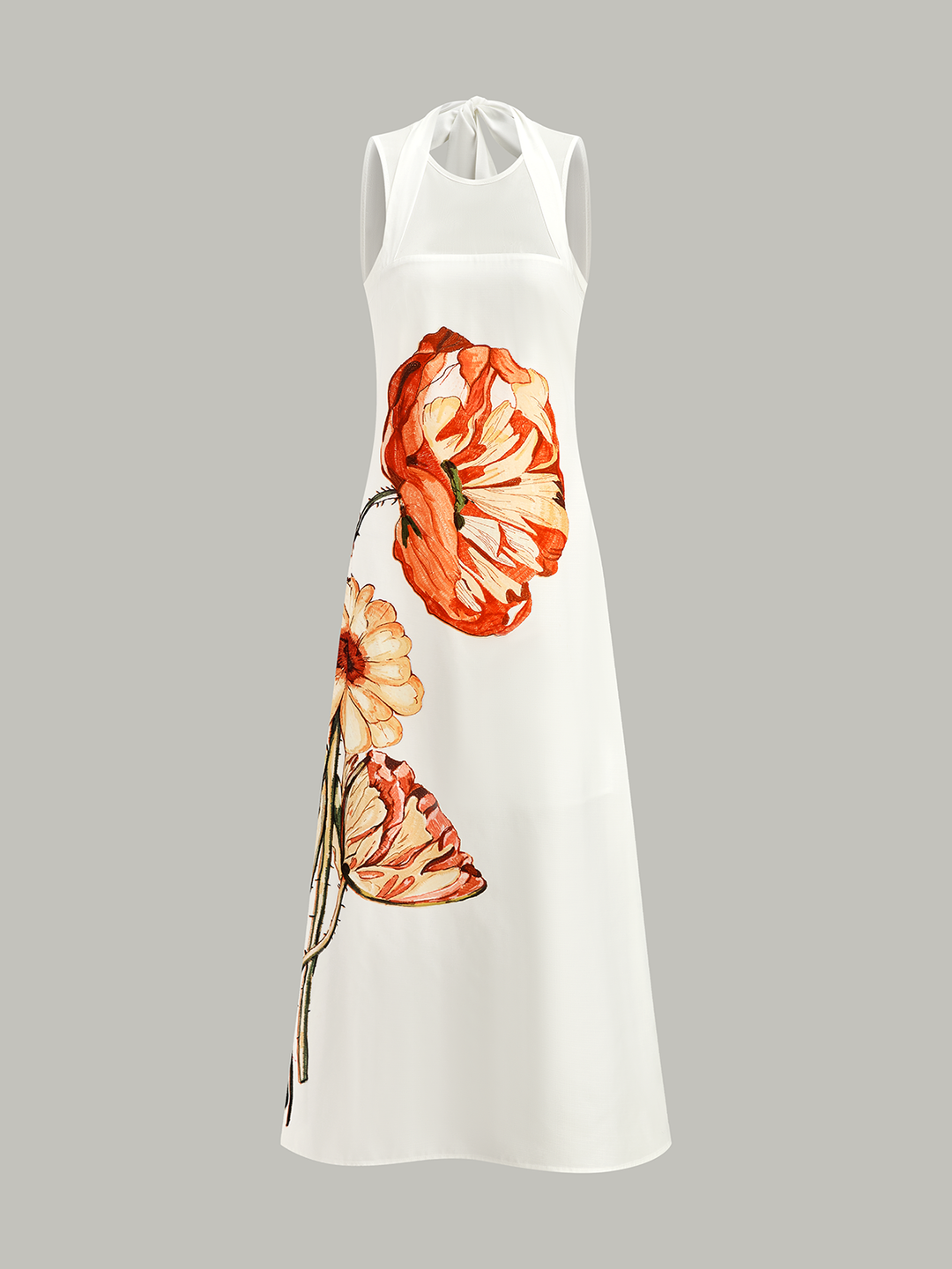 Robe Maxi à Col Halter Imprimé Floral