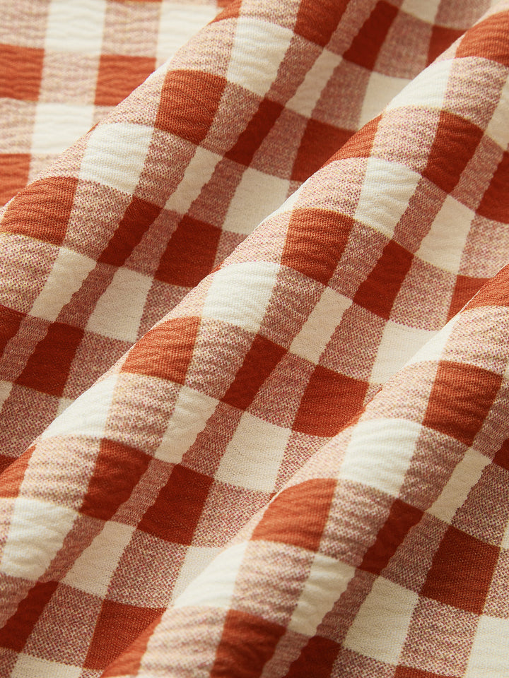 Jupe à poches imprimé damier