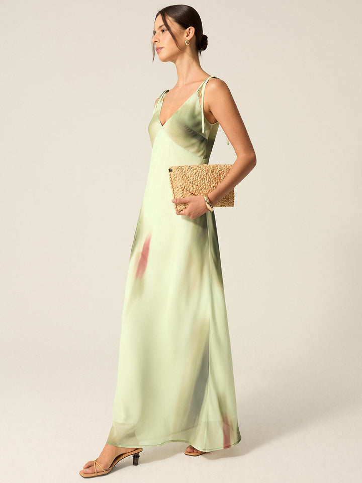 Robe Longue Imprimée Col V