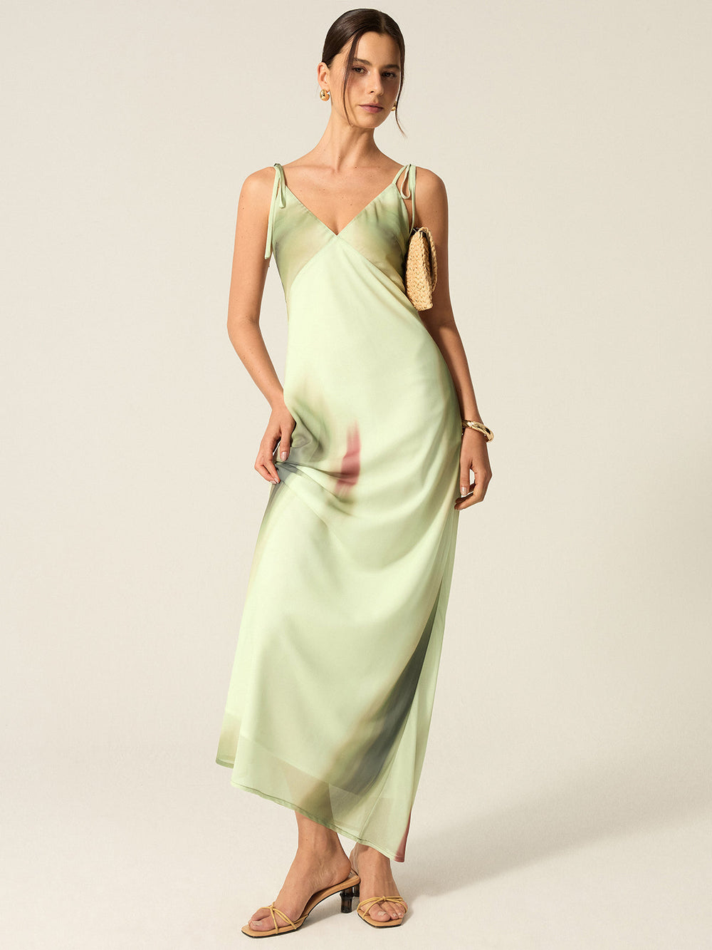 Robe Longue Imprimée Col V