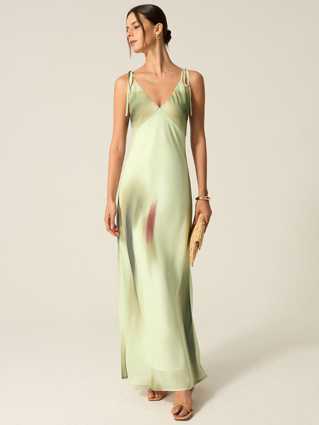 Robe Longue Imprimée Col V