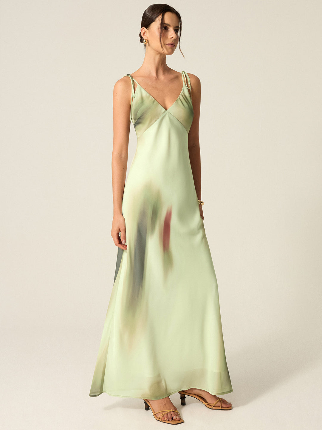 Robe Longue Imprimée Col V