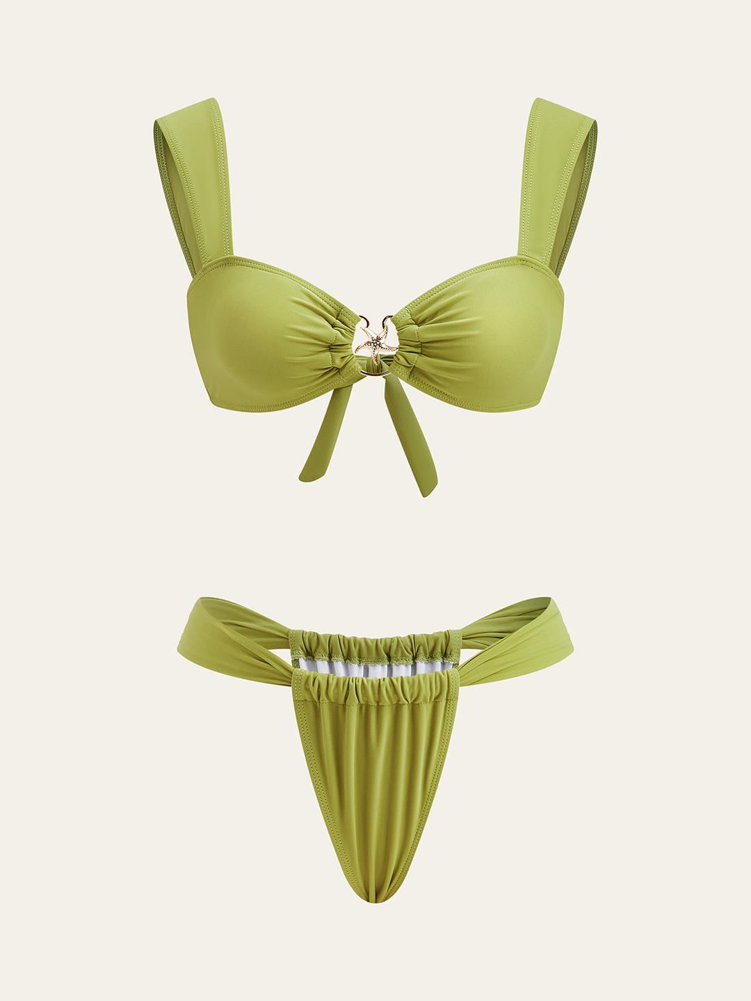 Ensemble de bikini décoratif en métal avec attache dans le dos