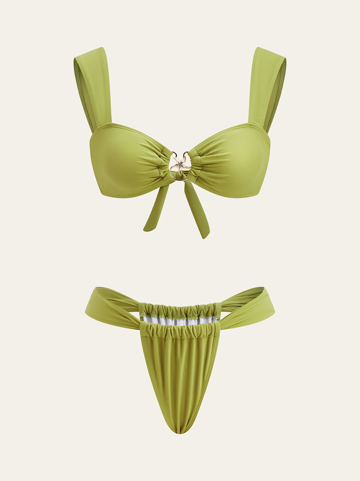 Ensemble de bikini décoratif en métal avec attache dans le dos