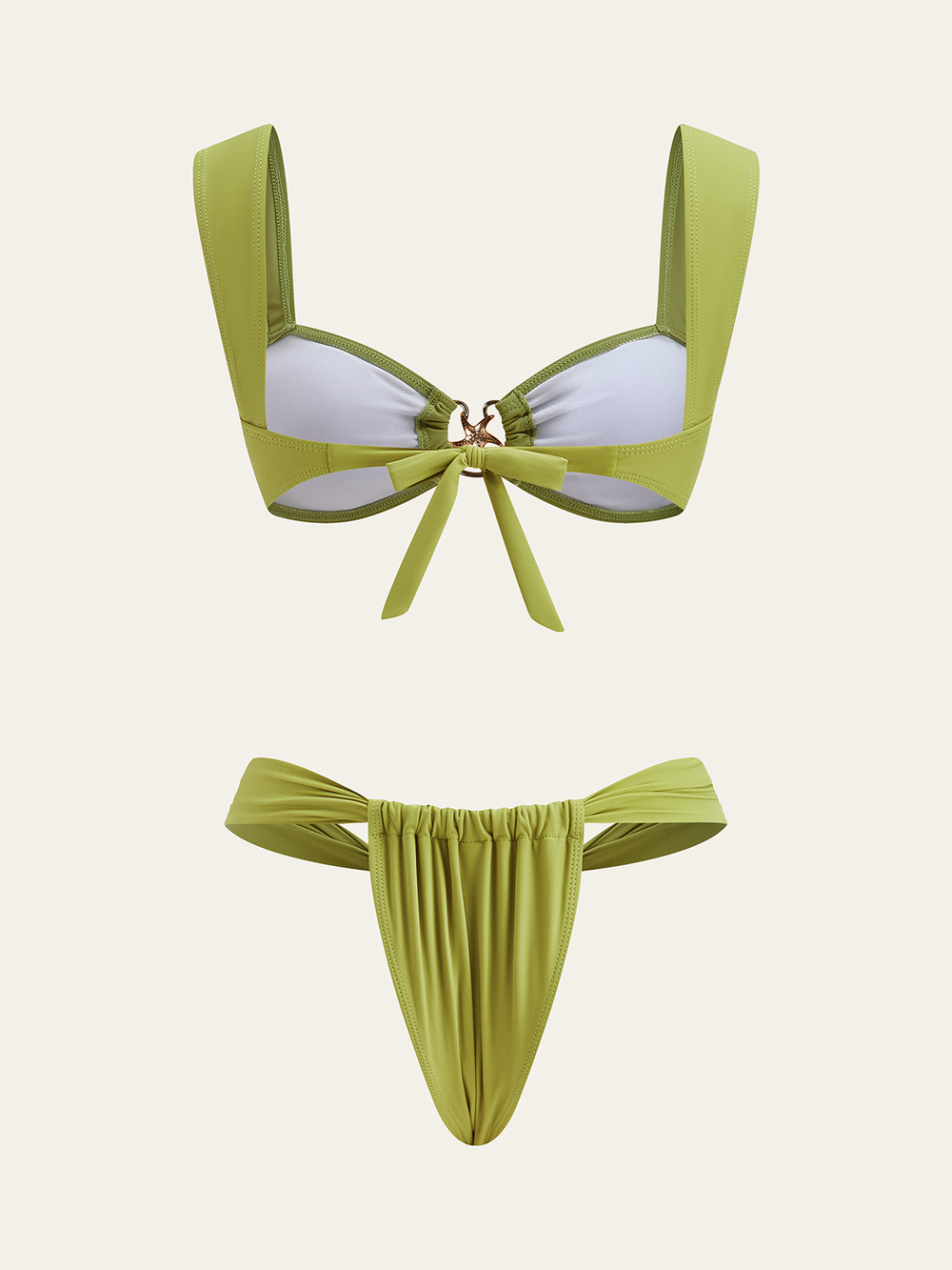 Ensemble de bikini décoratif en métal avec attache dans le dos