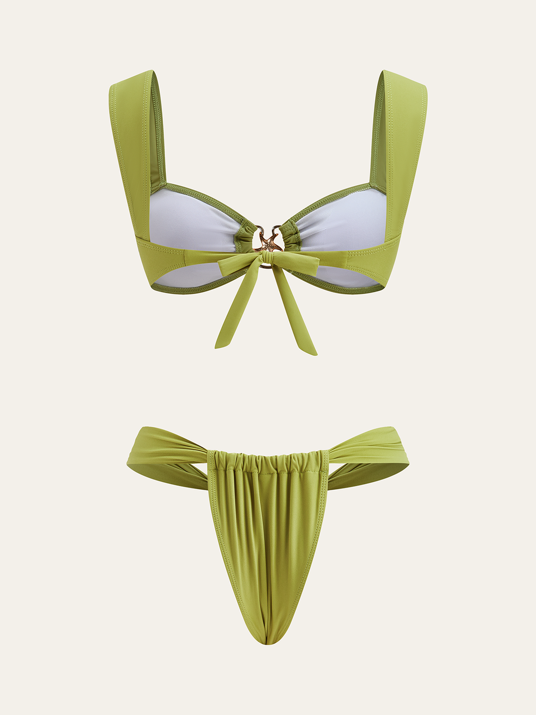 Ensemble de bikini décoratif en métal avec attache dans le dos