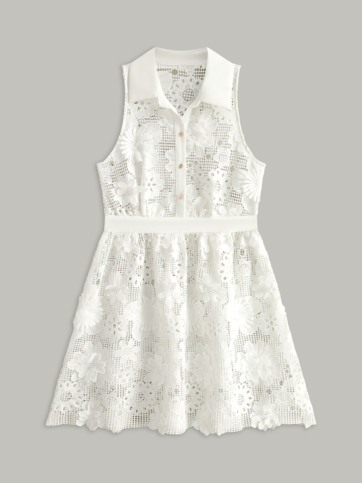 Mini Robe Fleurie 3D Semi-Transparente