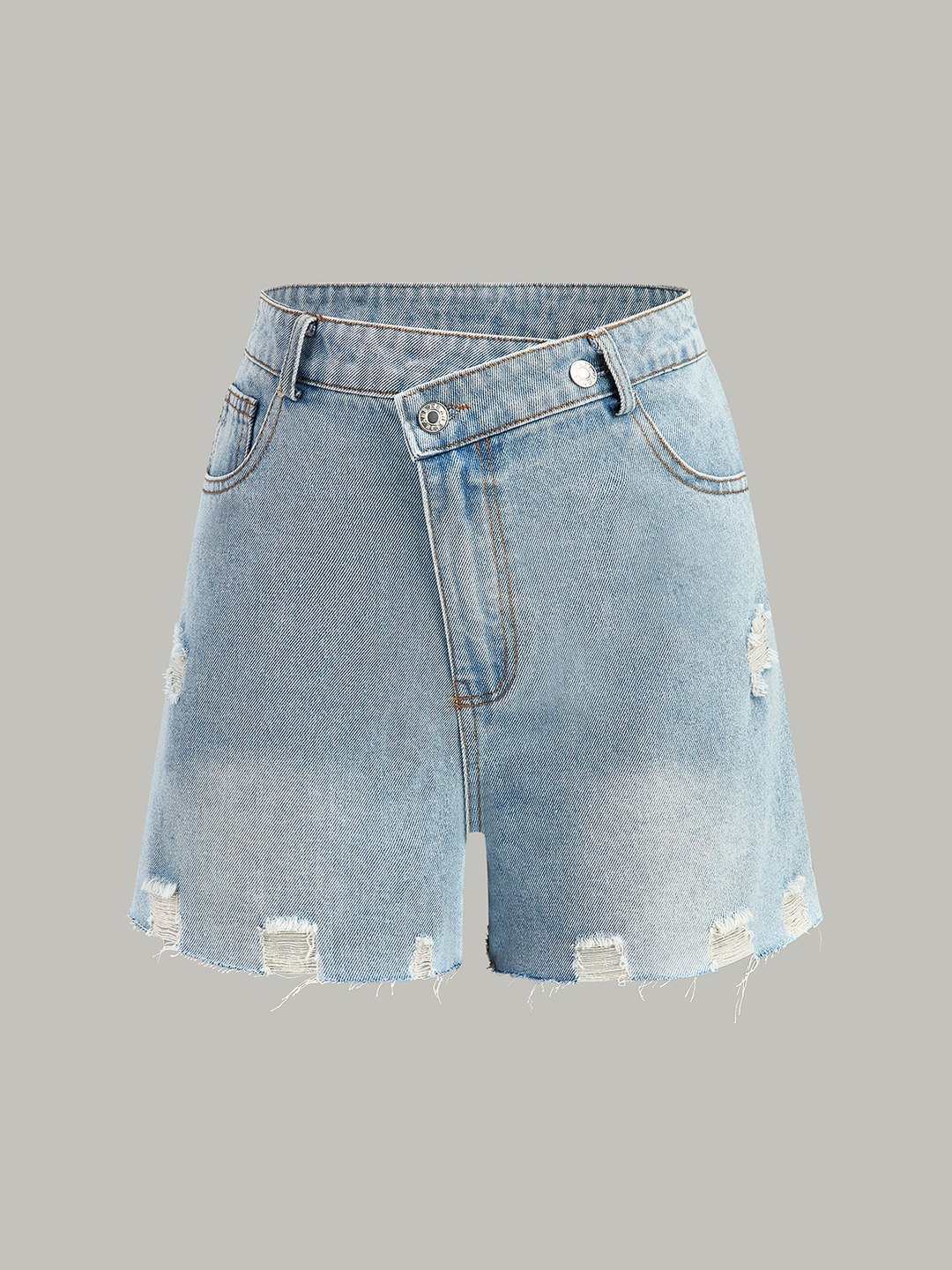 Shorts en jean décontractés taille asymétrique