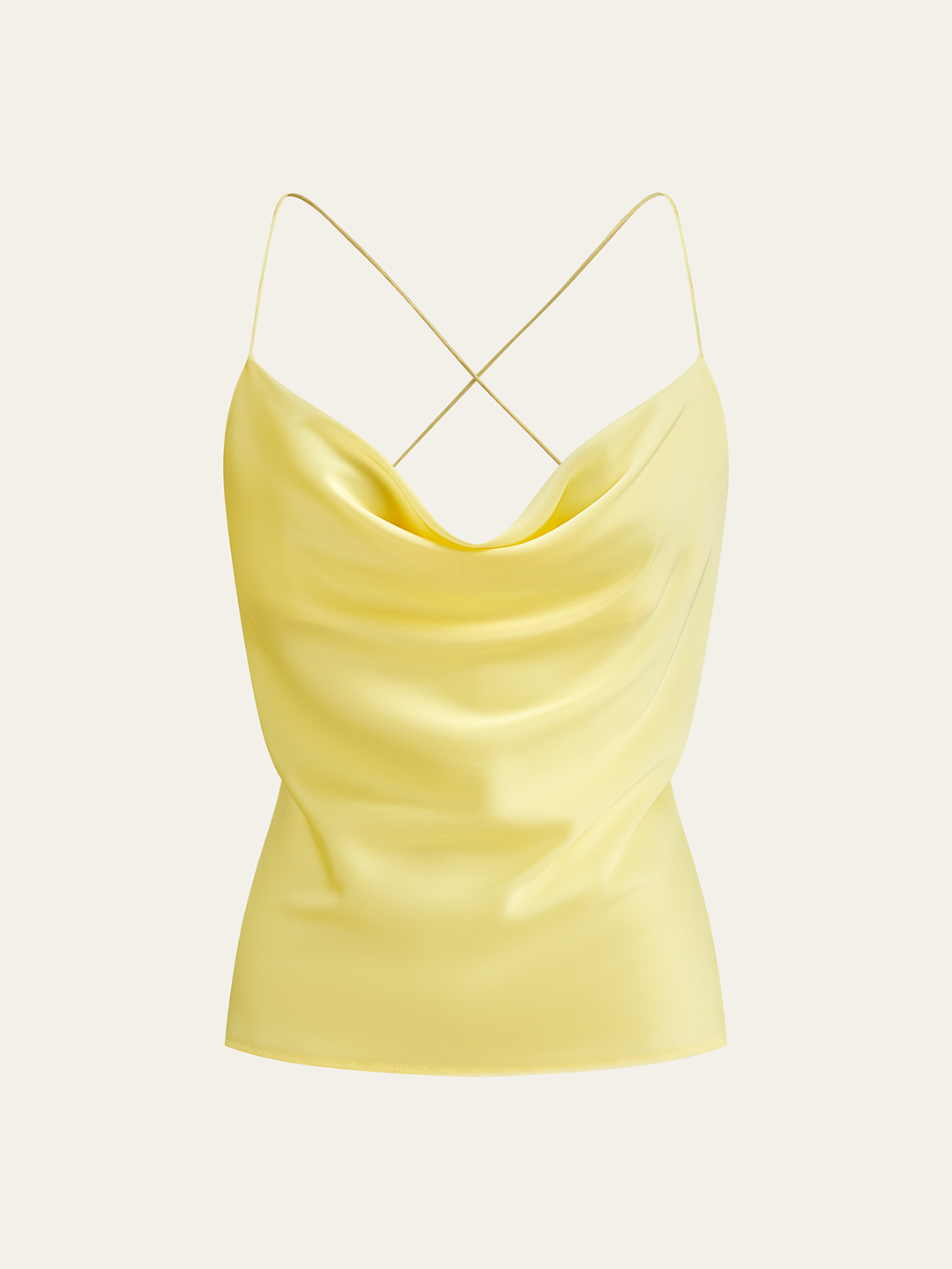Camisole à col bénitier en satin avec dos croisé