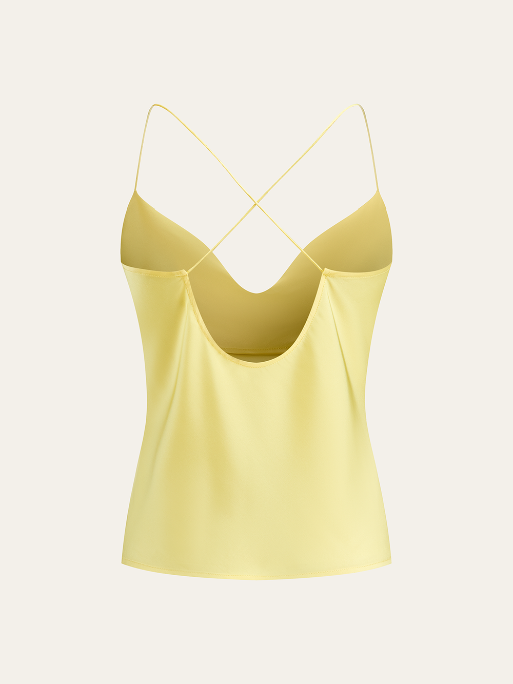Camisole à col bénitier en satin avec dos croisé