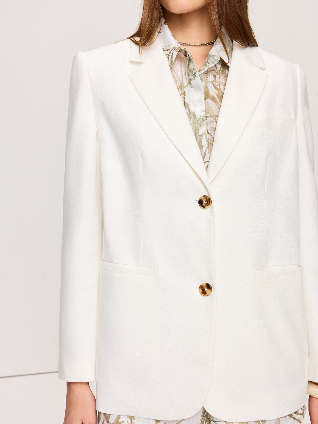 Blazer en lin et coton à poches