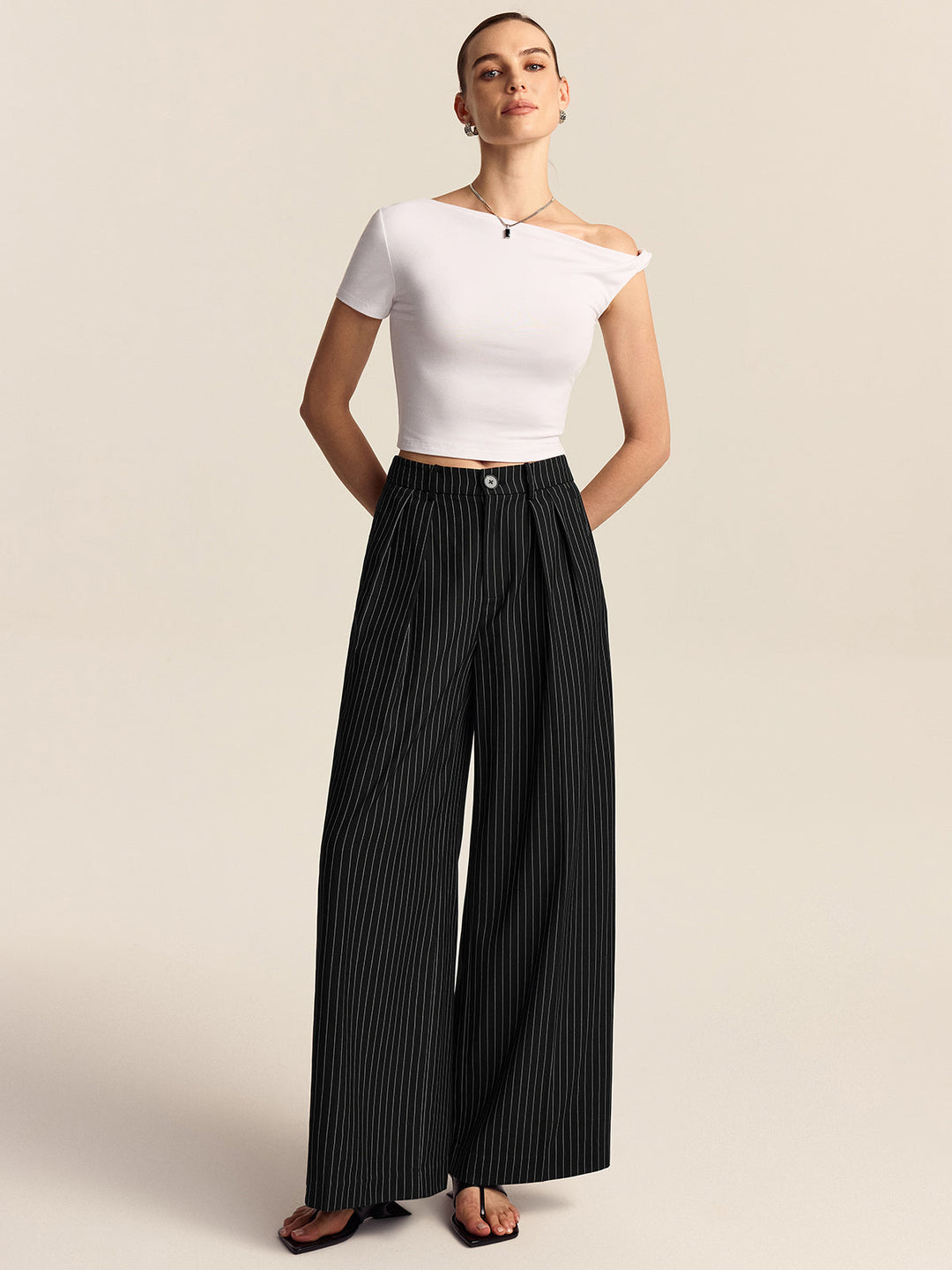 Pantalons Ample à Rayures