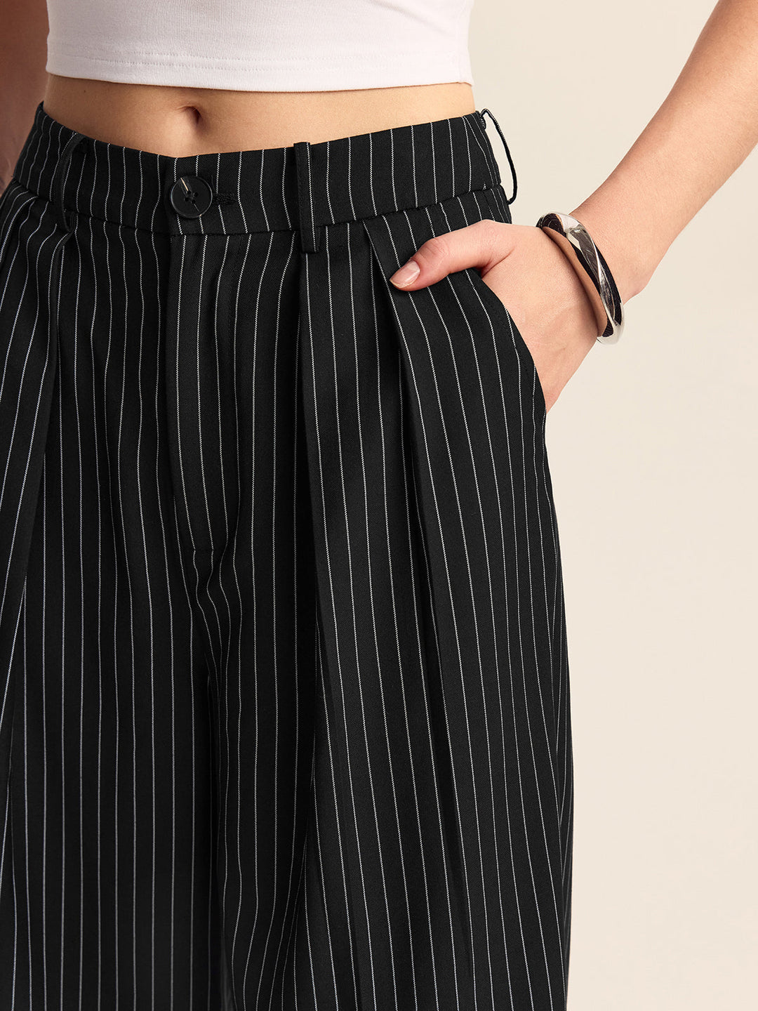 Pantalons Ample à Rayures