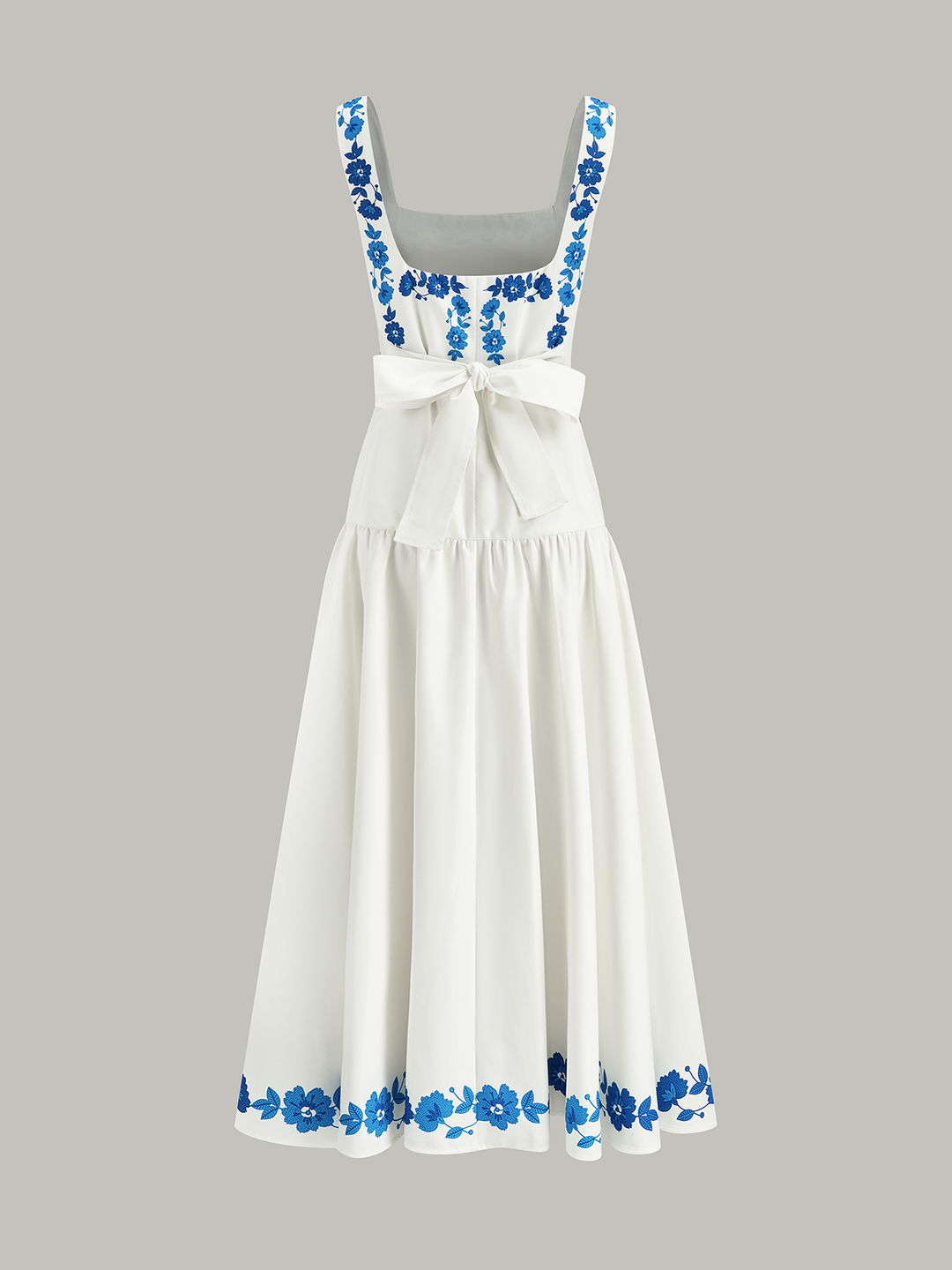 Robe Mi-longue à Imprimé et Dos Nœud Papillon