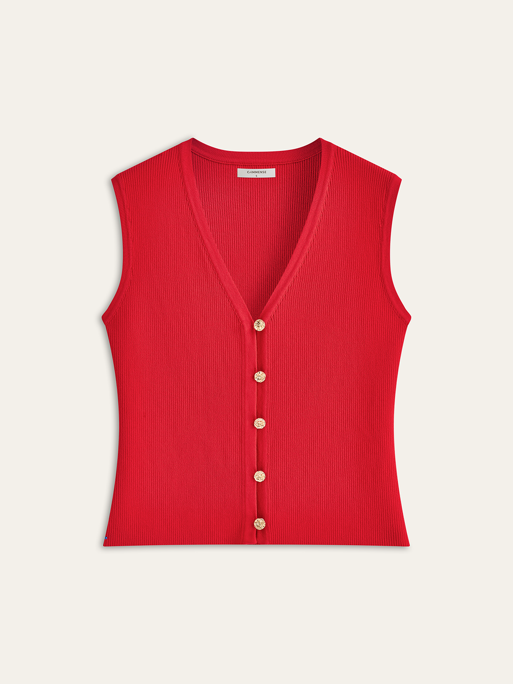Gilet en tricot à boutons et col en V