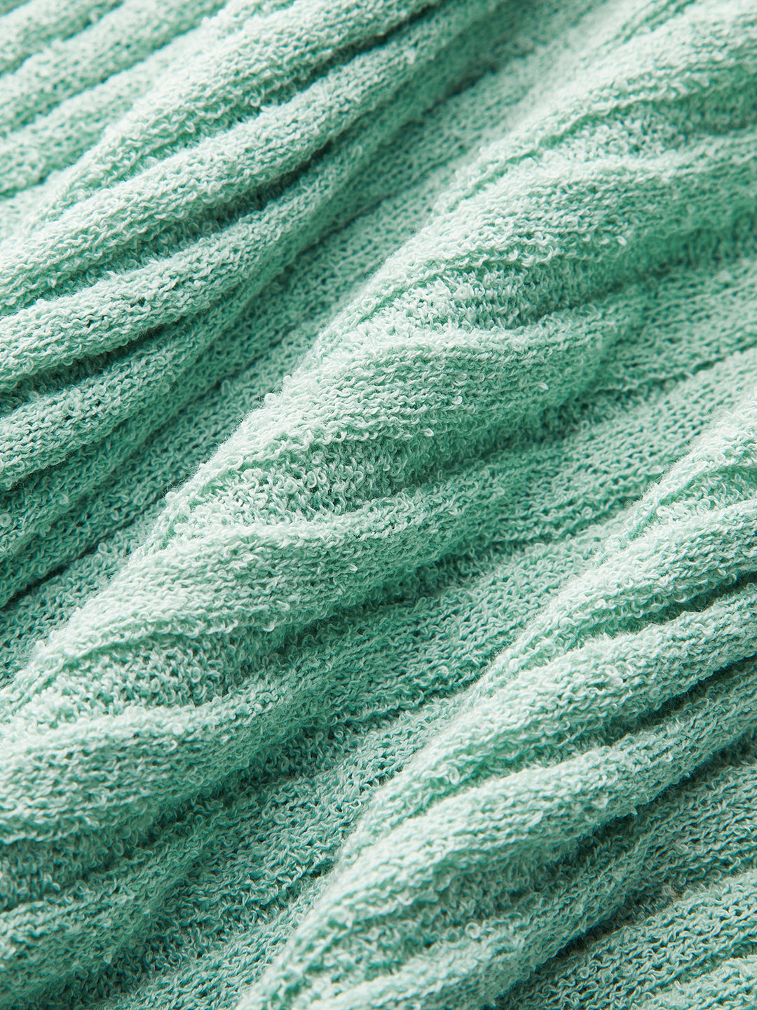 Robe mi-longue en tricot texturé côtelé avec col polo