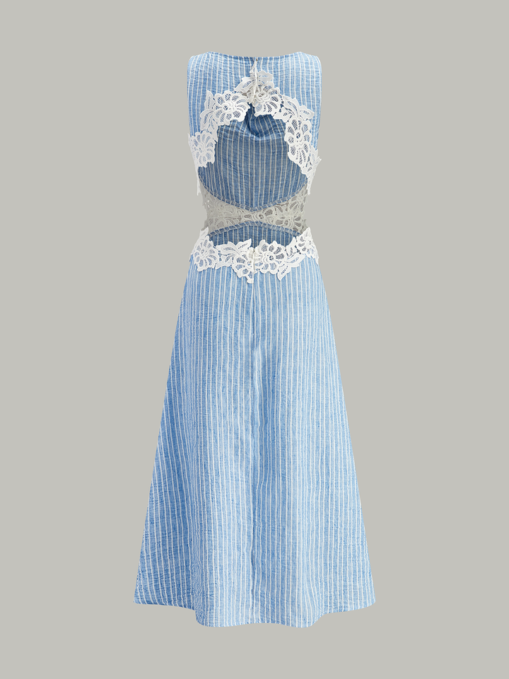 Robe Longue Dos Nu avec Détail de Dentelle