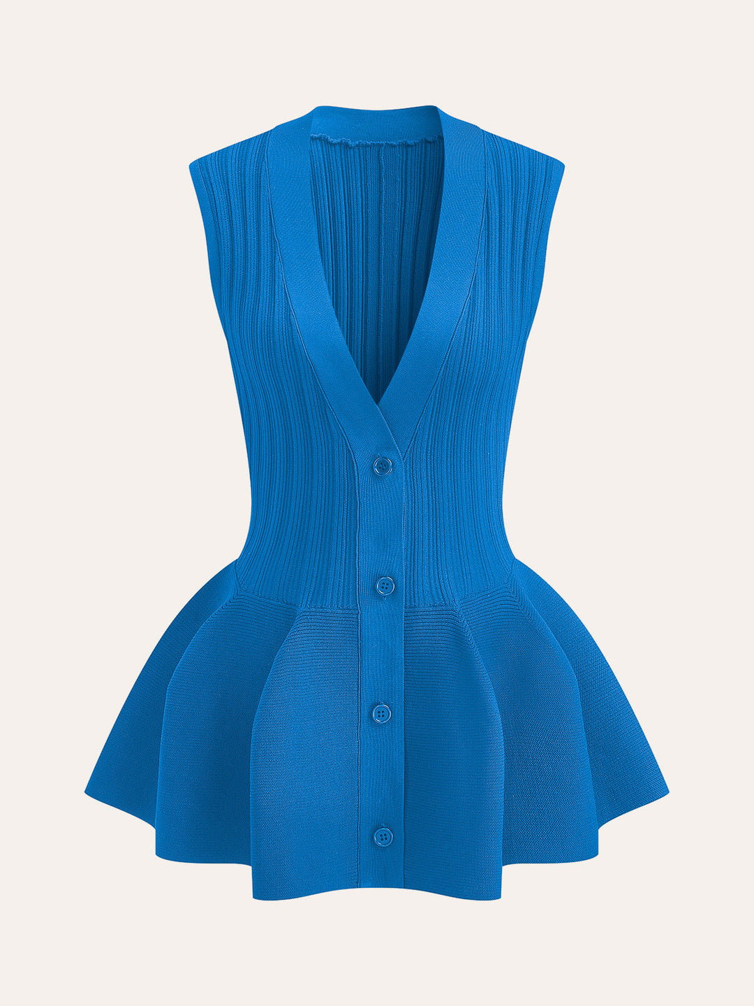 Gilet en tricot à boutons et basque
