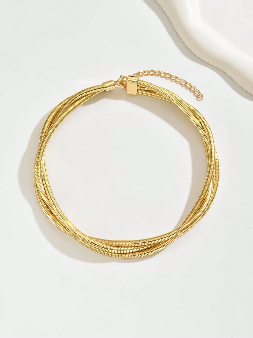 Collier Ras-du-Cou à Trois Niveaux Doré